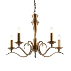 Kora 5 Light Antique Brass Chandelier Ceiling Light