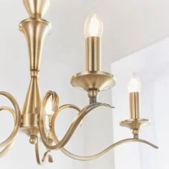 Kora 5 Light Antique Brass Chandelier Ceiling Light