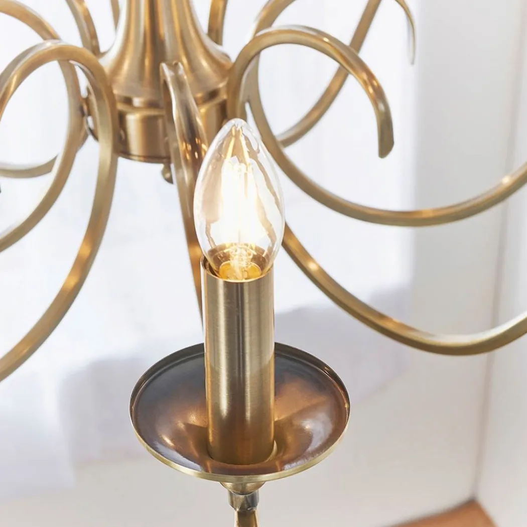 Kora 8 Light Antique Brass Chandelier Ceiling Light