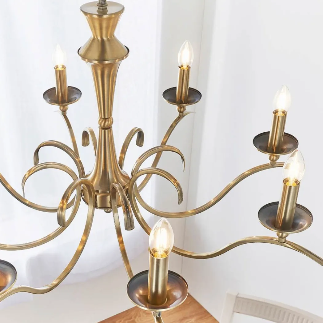 Kora 8 Light Antique Brass Chandelier Ceiling Light
