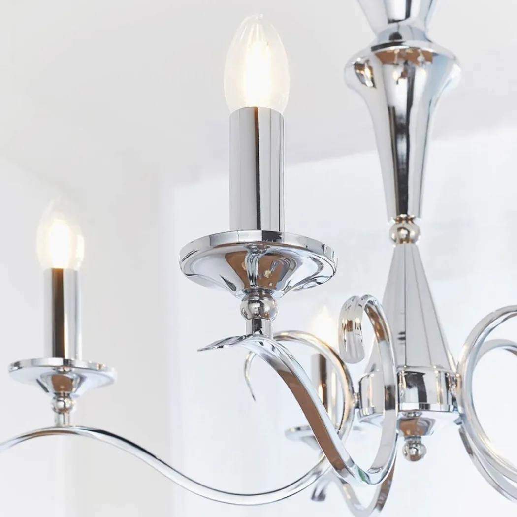 Kora 5 Light Polished Chrome Chandelier Ceiling Light