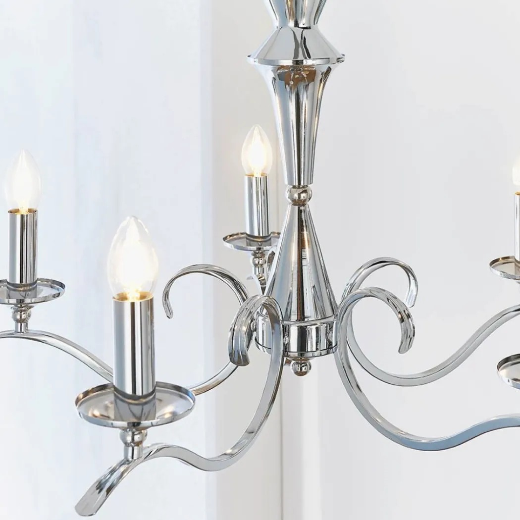 Kora 5 Light Polished Chrome Chandelier Ceiling Light