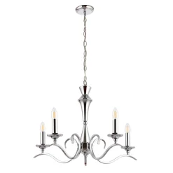 Kora 5 Light Polished Chrome Chandelier Ceiling Light