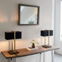 Kote Antique Brass & Black Table Lamp