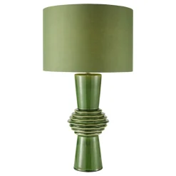 Lagle Green and Antique Brass Table Lamp