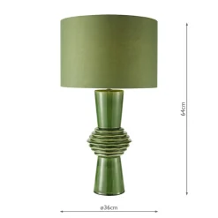 Lagle Green and Antique Brass Table Lamp
