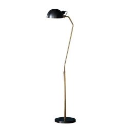 Largo Satin Brass & Black Task Floor Lamp
