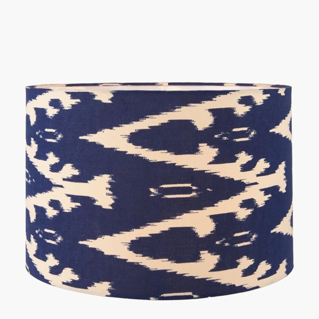 Lars 40cm Blue Ikat Drum Shade