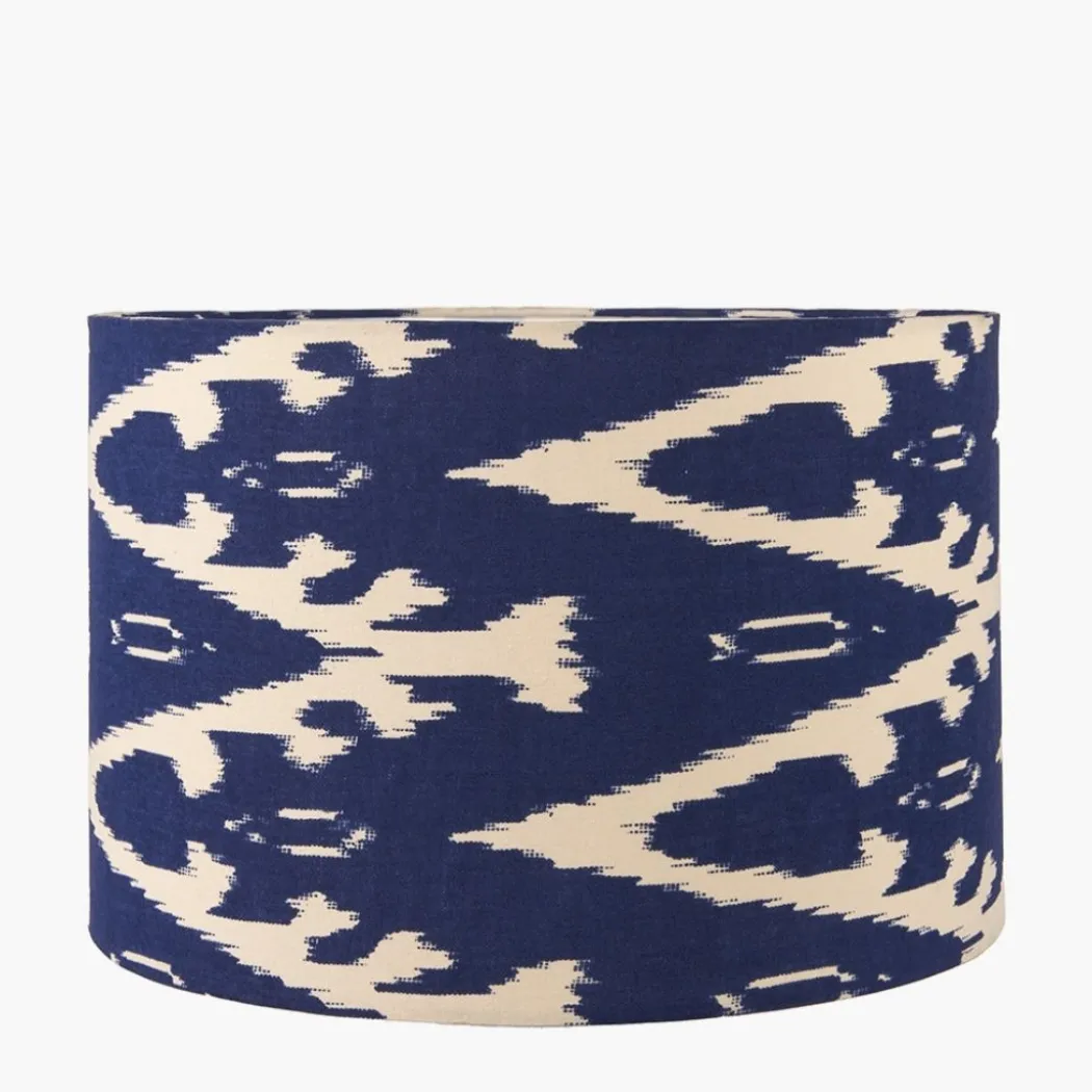 Lars 40cm Blue Ikat Drum Shade