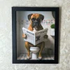 Lavatory Boxer I Wall Art with Black Frame