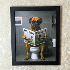 Lavatory Boxer II Wall Art with Black Frame