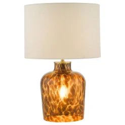 Leandra Dual Light Tortoiseshell Glass Table Lamp