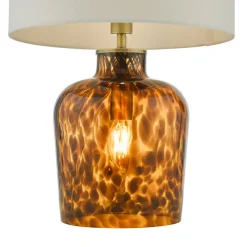 Leandra Dual Light Tortoiseshell Glass Table Lamp