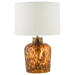 Leandra Dual Light Tortoiseshell Glass Table Lamp