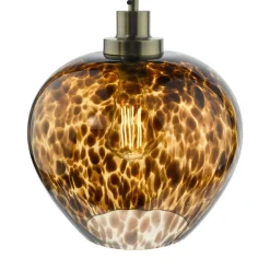 Leandra Tortoiseshell Glass and Antique Brass Ceiling Pendant