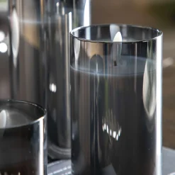 LED Candle Grey Votive (Set of 3)