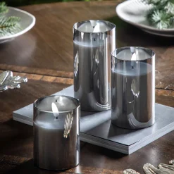 LED Candle Grey Votive (Set of 3)