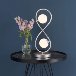 Lena 2 Light Matte Silver Table Lamp