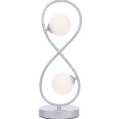 Lena 2 Light Matte Silver Table Lamp