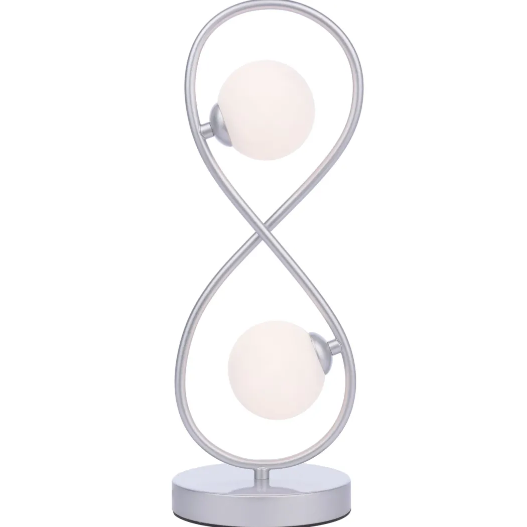 Lena 2 Light Matte Silver Table Lamp