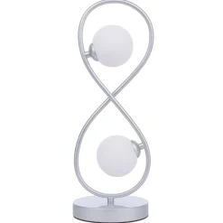 Lena 2 Light Matte Silver Table Lamp