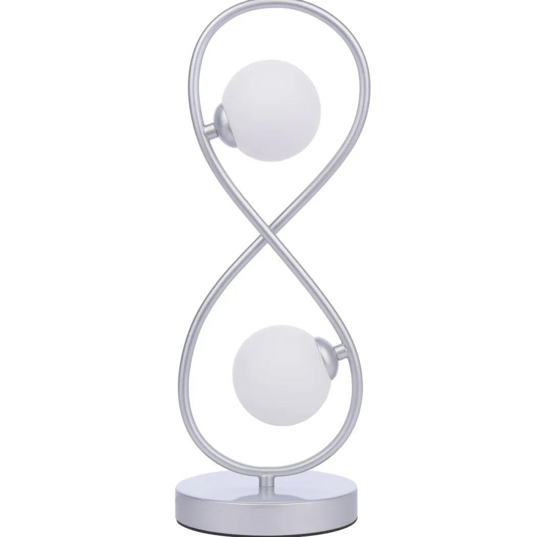 Lena 2 Light Matte Silver Table Lamp