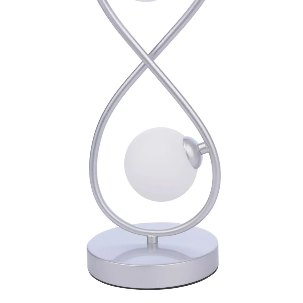 Lena 2 Light Matte Silver Table Lamp