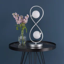 Lena 2 Light Matte Silver Table Lamp
