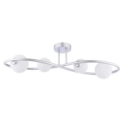 Lena 4 Light Matte Silver Semi Flush Ceiling Light