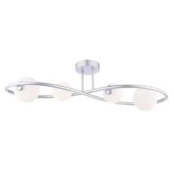 Lena 4 Light Matte Silver Semi Flush Ceiling Light