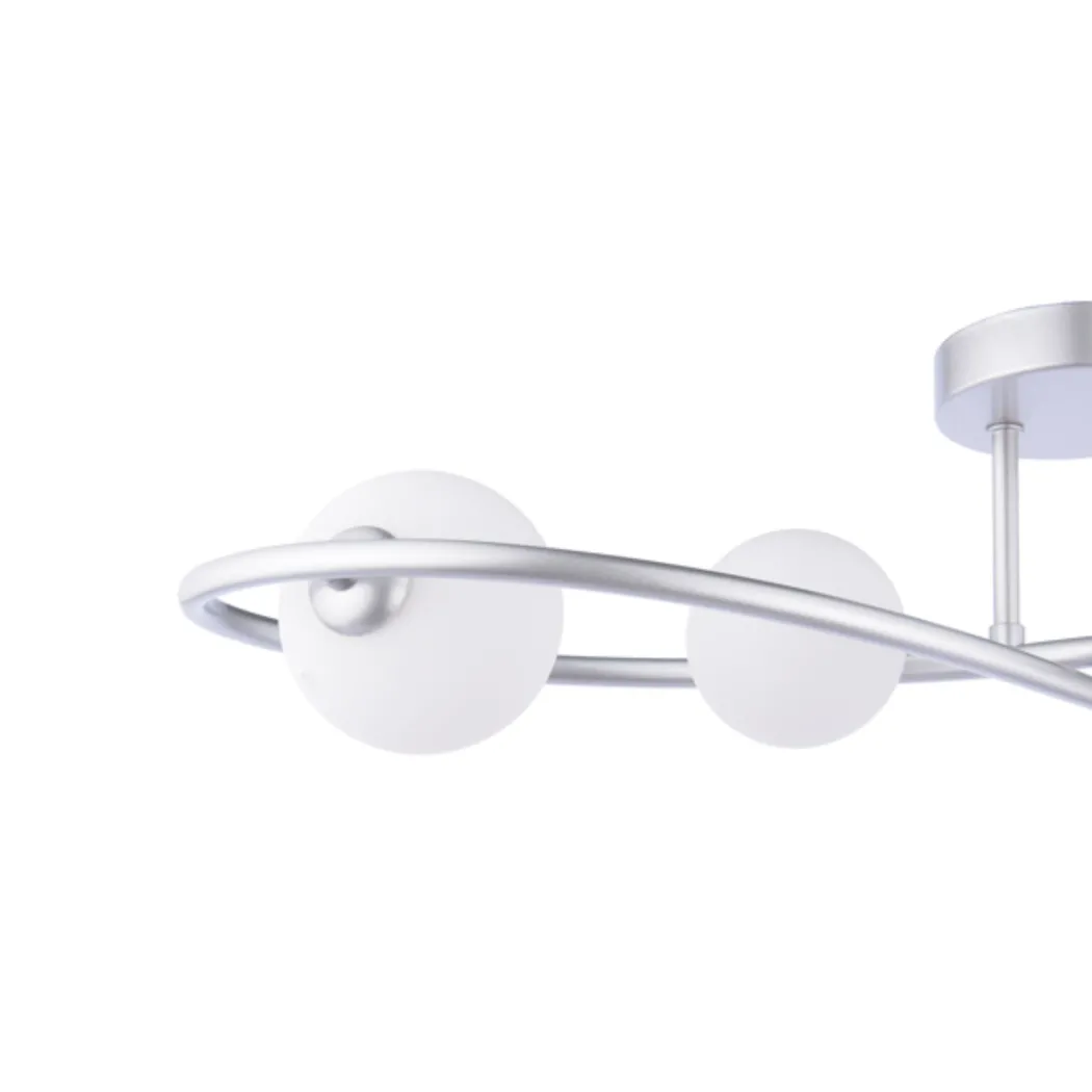 Lena 4 Light Matte Silver Semi Flush Ceiling Light