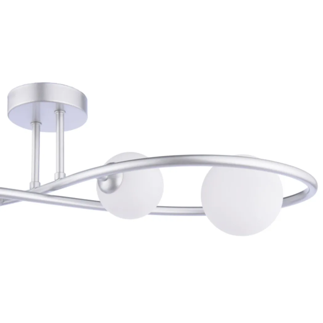 Lena 4 Light Matte Silver Semi Flush Ceiling Light