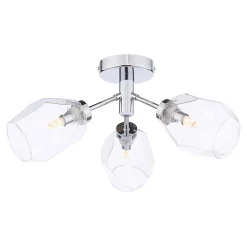 Leonie 3-Light Polished Chrome Semi-Flush Ceiling Light