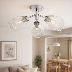 Leonie 3-Light Polished Chrome Semi-Flush Ceiling Light