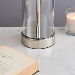 Lessina Nickel and Glass Touch Table Lamp