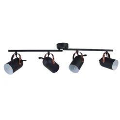 Letto Black and Copper 4 Light Ceiling Spotlight Bar
