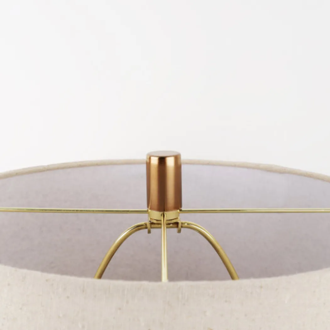 Lia Antique Brass & Smoked Glass Table Lamp