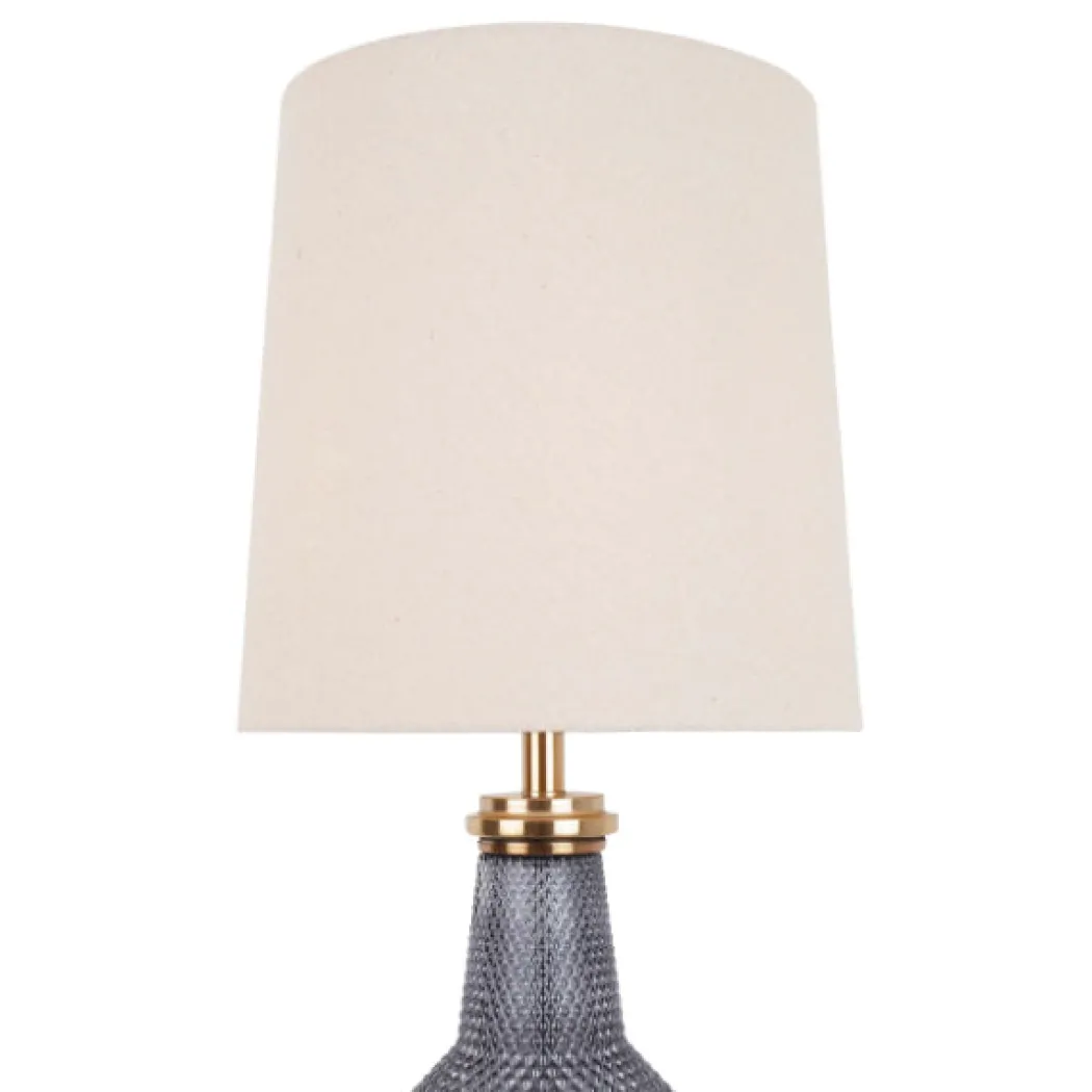 Lia Antique Brass & Smoked Glass Table Lamp