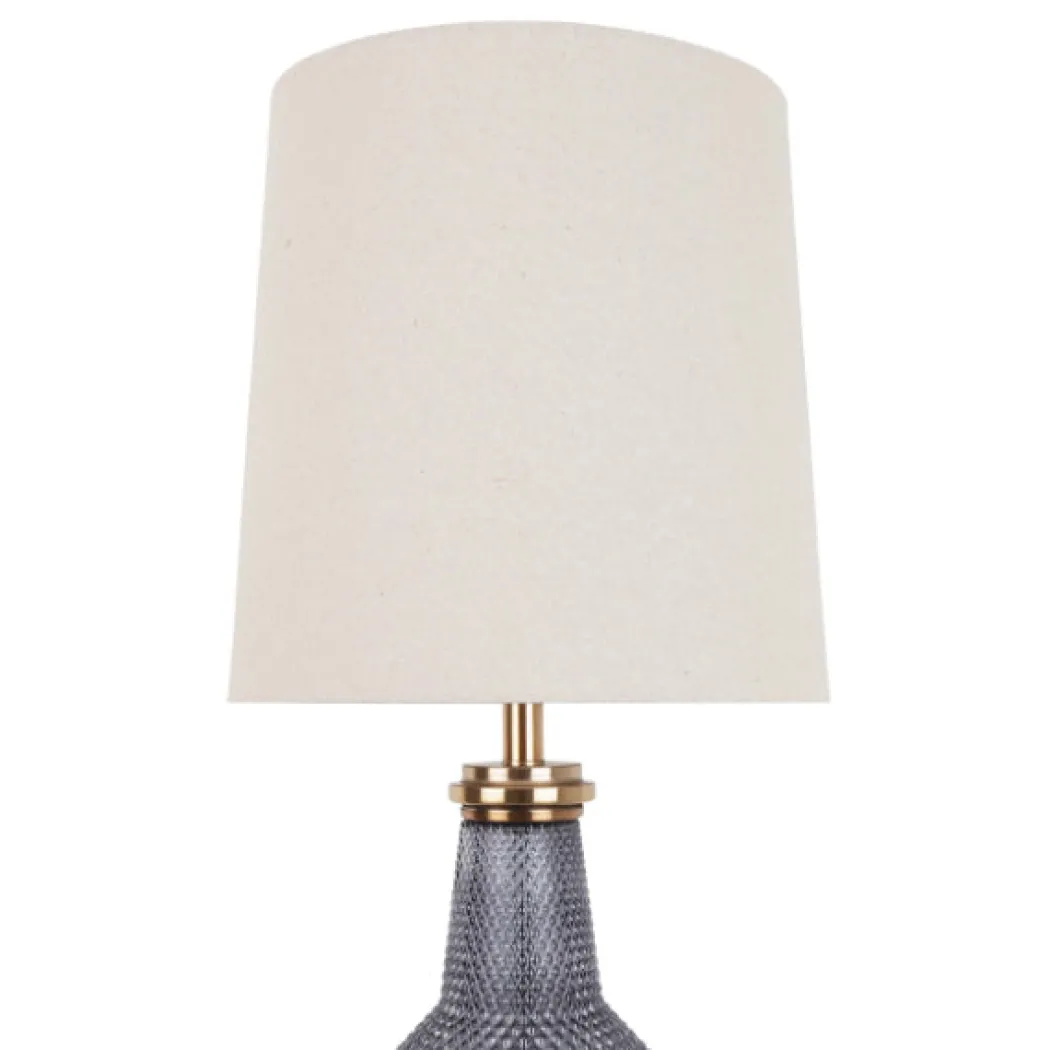 Lia Antique Brass & Smoked Glass Table Lamp