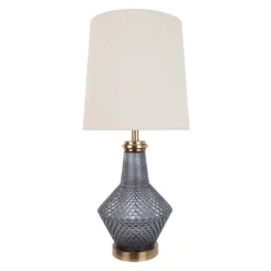 Lia Antique Brass & Smoked Glass Table Lamp