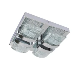 Liana Polished Chrome Square LED Flush Ceiling Light