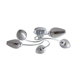 Lina 5-Light Chrome Flush Ceiling Light