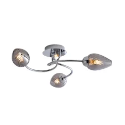 Lina 3-Light Chrome Flush Ceiling Light