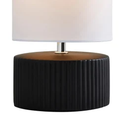 Linden Black Ribbed Ceramic Table Lamp