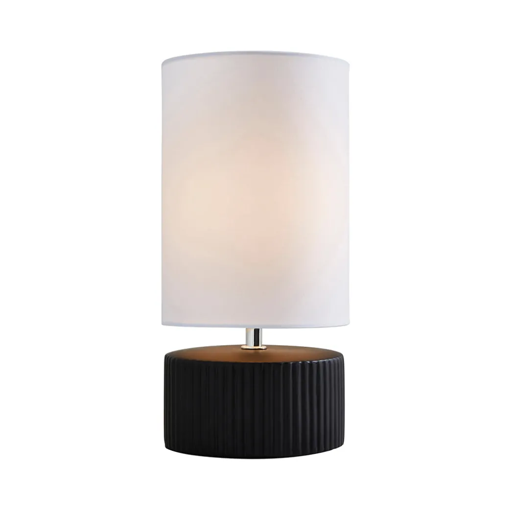 Linden Black Ribbed Ceramic Table Lamp