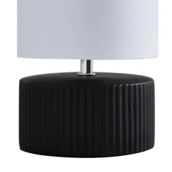 Linden Black Ribbed Ceramic Table Lamp
