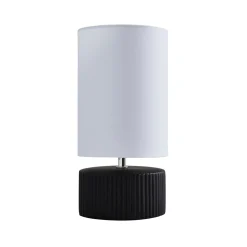 Linden Black Ribbed Ceramic Table Lamp