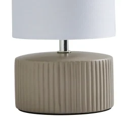 Linden Taupe Ribbed Ceramic Table Lamp