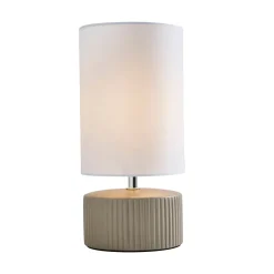 Linden Taupe Ribbed Ceramic Table Lamp
