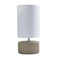 Linden Taupe Ribbed Ceramic Table Lamp